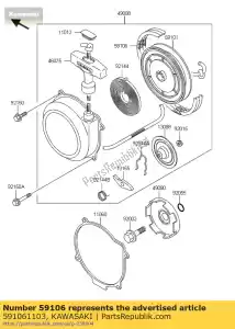 kawasaki 591061103 rope klf300-b1 - Bottom side