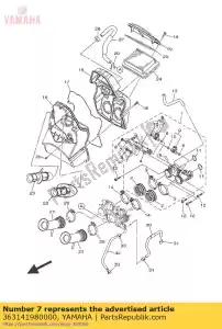 yamaha 363141980000 gasket - Bottom side