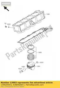 Kawasaki 130020003 pin-piston - Bottom side