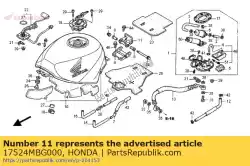blijf b, rr. Benzinetank van Honda, met onderdeel nummer 17524MBG000, bestel je hier online: