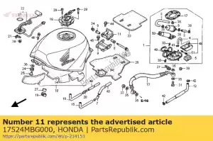 honda 17524MBG000 fique b, rr. tanque de combustível - Lado inferior