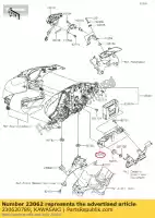 230620789, Kawasaki, bracket-comp, h.lamp, upp zr1000 kawasaki  z 1000 2015 2016 2017 2018 2019 2020 2021, Novo