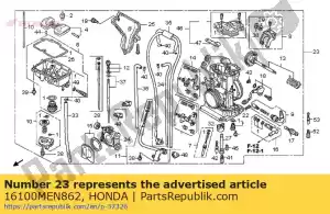 Honda 16100MEN862 carburador assy - Lado inferior