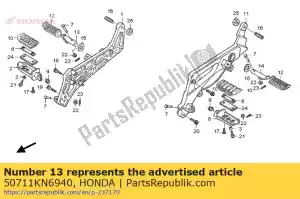 Honda 50711KN6940 bar, r. étape passager - La partie au fond