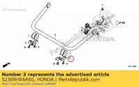 52309HR6A60, Honda, houder comp., l. stabilisator bus honda  420 500 520 2017 2018 2019 2020, Nieuw