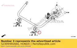 Aquí puede pedir soporte comp., l. Casquillo estabilizador de Honda , con el número de pieza 52309HR6A60: