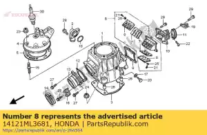 Honda 14121ML3681 tapón, válvula de láminas - Lado inferior
