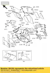 Here you can order the pad,cnt cowling,lh,fr zx600-e9 from Kawasaki, with part number 391561667: