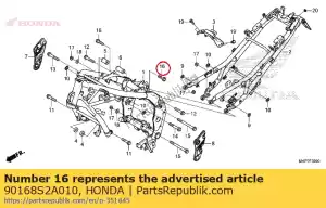 Honda 90168S2A010 parafuso, flange, 10x35 - Lado inferior