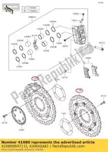 kawasaki 41080069711I disc, fr, zwart / zilver klz1000bf - Onderkant