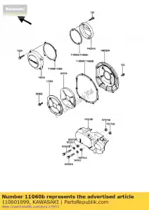 Kawasaki 110601099 gasket,clutch cover - Bottom side