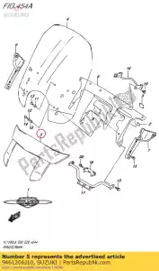 suzuki 9461206J10 cover,windscree - Bottom side