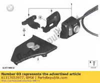 61317653977, BMW, steun voor schakelaarbehuizing, links bmw  900 1150 1200 1998 1999 2000 2001 2002 2003 2004 2005 2006 2007 2008 2009, Nieuw