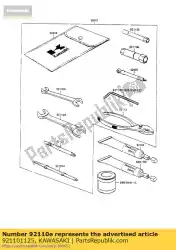 Ici, vous pouvez commander le clé à outils, boîte, 10 mm auprès de Kawasaki , avec le numéro de pièce 921101125: