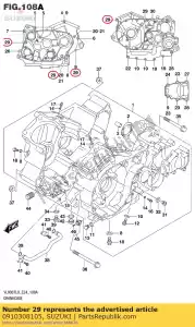 Suzuki 0910308105 bolt 8x95 - Bottom side