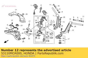 honda 53110MCA000 placa, r. lidar com - Lado inferior