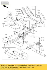 kawasaki 180910624 exhaust silencer - Plain view