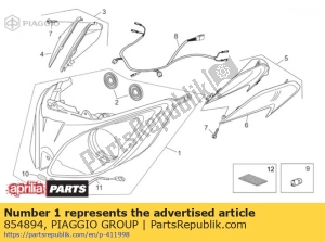 aprilia 854894 faro - Lado inferior