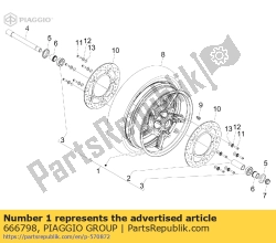 Aprilia 666798, Vorderrad, OEM: Aprilia 666798