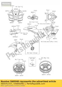 Kawasaki 560541557 marque, capot supérieur, rivière - La partie au fond