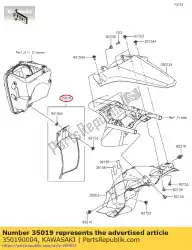 Here you can order the flap,rr fender,fr klx300-a8 from Kawasaki, with part number 350190004: