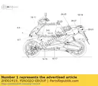 2H002419, Piaggio Group, decalque da moldura da grade 