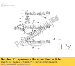 Ici, vous pouvez commander le bride de réservoir de carburant auprès de Piaggio Group , avec le numéro de pièce 860236: