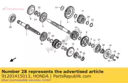 Ici, vous pouvez commander le joint d'huile, 17x28x7 (arai) auprès de Honda , avec le numéro de pièce 91201415013: