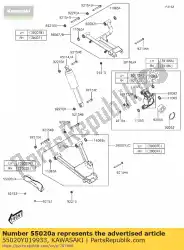 Here you can order the 01 guard,rr,lh,s. Black from Kawasaki, with part number 55020Y019933: