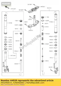 kawasaki 440290015 stoelvork veer zr800ads - Onderkant