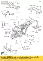 31064Y006, Kawasaki, tubo-comp, painel de piso, lh kvf30 kawasaki  brute force kvf 300 2012 2013 2015 2016 2017 2018 2020 2021, Novo