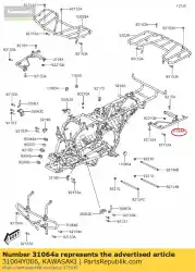 pipe-comp, vloerpaneel, links kvf30 van Kawasaki, met onderdeel nummer 31064Y006, bestel je hier online: