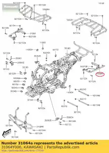 kawasaki 31064Y006 pipe-comp, vloerpaneel, links kvf30 - Onderkant