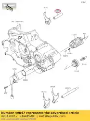 rod-shift, in van Kawasaki, met onderdeel nummer 490470017, bestel je hier online: