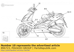 Aprilia 896723, Rh carenado trasero dec. 50, OEM: Aprilia 896723