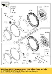 Qui puoi ordinare pneumatico per camera d'aria, 100 / 90-19 (b en500-b1 da Kawasaki , con numero parte 410221142: