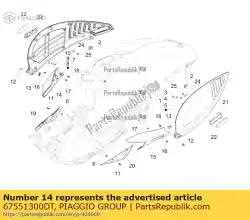 Qui puoi ordinare spoiler di copertura da Piaggio Group , con numero parte 67551300DT: