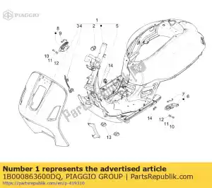 Piaggio Group 1B000863600DQ corpo pintado com u.p. - Lado inferior