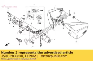 honda 35010MEG640 conjunto de chaves - Lado inferior