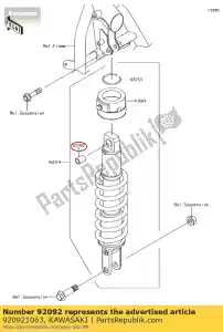 kawasaki 920921063 bucha de borracha kl650-a1 - Lado inferior