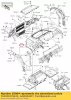 35004033542S, Kawasaki, 01 garde-boue avant,t.vert kawasaki kaf1000 mule prodx eps diesel prodxt kaf820 profx 3 seater profxt 1000 820 , Nouveau