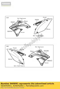 Kawasaki 560690901 pattern,shroud,lwr,rh - Bottom side