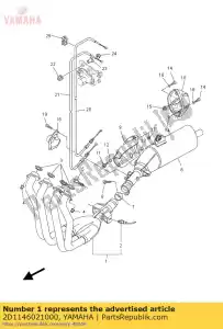 yamaha 2D1146021000 exhaust pipe comp. - Bottom side