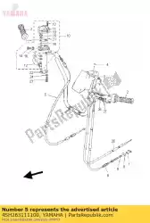 kabel, gasklep 1 van Yamaha, met onderdeel nummer 4SH263111100, bestel je hier online: