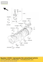 Aqui você pode pedir o zx750-p2 de conexão de montagem de haste em Kawasaki , com o número da peça 132511097HH: