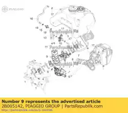 Aqui você pode pedir o vasilha em Piaggio Group , com o número da peça 2B005142:
