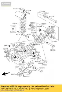 kawasaki 45014S037535 schokbreker, l. groen ksf400-a - Onderkant