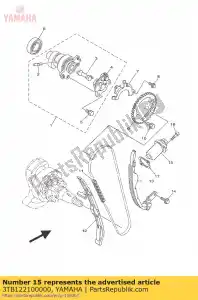 yamaha 3TB122100000 conjunto tensor, cadena de levas - Lado inferior