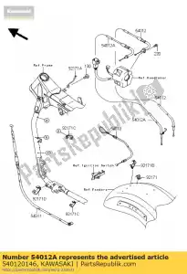 Kawasaki 540120146 kabel-gasklep, sluitend - Onderkant