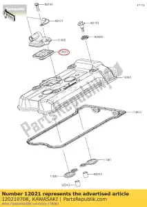 Kawasaki 120210708 valve-assy-reed - Bottom side